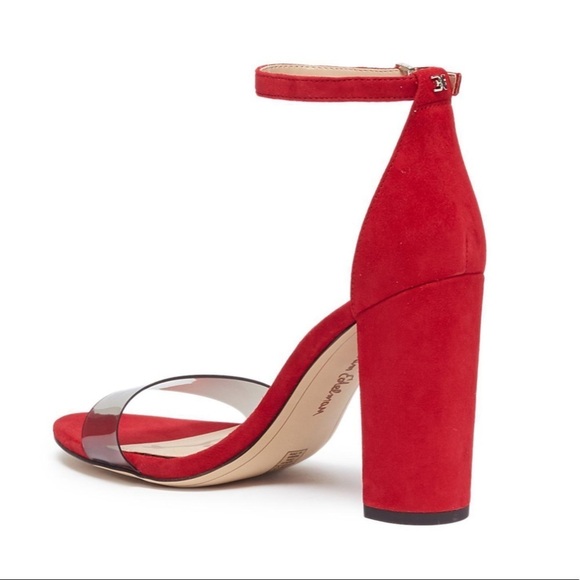 Sam Edelman | Yaro Red PVC Ankle Strap Sandals 5.5 - Picture 10 of 11